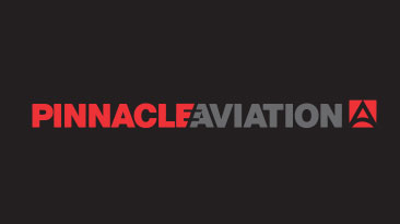 Pinnacle Aviation Logo in red and grey on a blank name badge