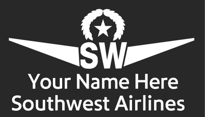 Southwest Airline Captain name badge image.